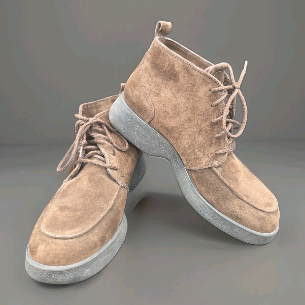 La Canadienne ODXD904 Brown Suede Lace Up Ankle Boots Women's 8.5 M Made Canada